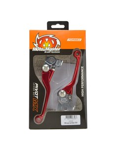Juego de manetas de freno y embrague forjadas reversibles MOTOMASTER rojas GASGAS HUSQVARNA (Braktec)