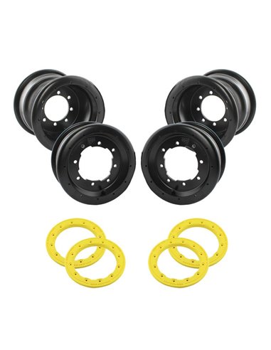 Pack llantas BPR 2x10" 2x9" con beadlock Goldspeed amarillo
