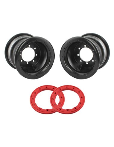 Pack llantas traseras BPR 9x8 con beadlock Goldspeed rojo