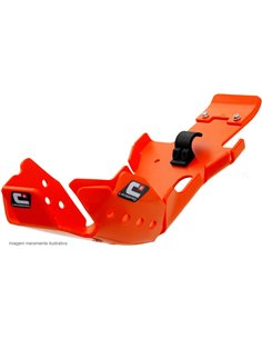 Protector de carter y bieleta hard enduro CROSSPRO DTC naranja 6mm HUSQVARNA FC 250 350 FX 350 23-24 KTM SX-F XC-F 250 350 23-24