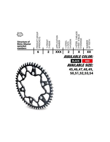 Corona MOTOMASTER 7075 SERIES ALUMINIO ROJO BETA RR 125 250 300 350 390 400 430 450 480 498 500 Xtrainer