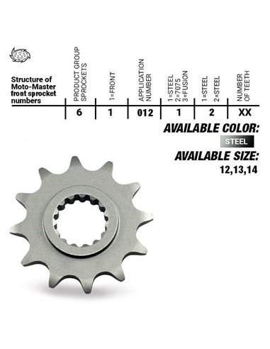 Piñon de ataque MOTOMASTER NITRO KTM BETA HUSABERG 09-14 HUSQVARNA 14-... GASGAS 21-...