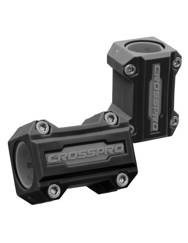 Kit de 2 protectores de defensas laterales CROSSPRO negros Ø22-25mm