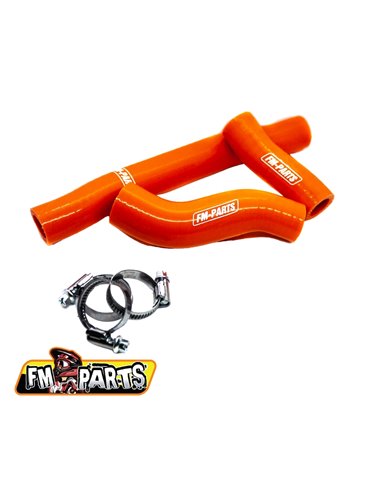 Kit tubos radiador silicona naranjas FM-PARTS para TPI KTM EXC 18-23 HUSQ TE 18-23 GASGAS EC 20-23