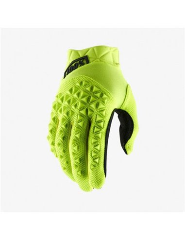 Guantes 100% Airmatic amarillo fluor negros junior T.M