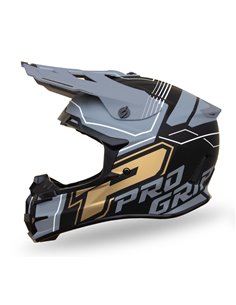 Casco PROGRIP 3080-402 Gris Negro Dorado