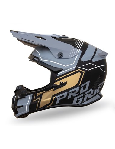 Casco PROGRIP 3080-402 Gris Negro Dorado