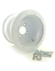 Llanta BPR BLANCA con beadlock para KARTCROSS 10X8 3+5 4/100 Inserts