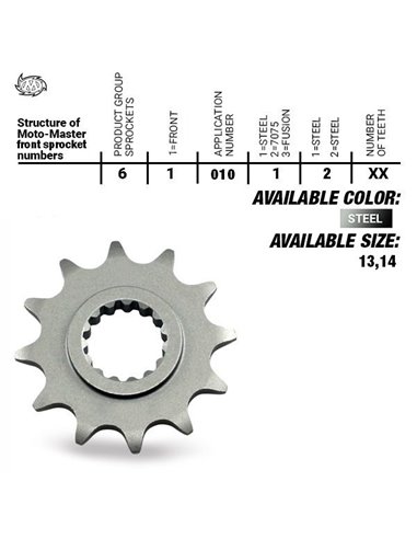 Piñon de ataque  MOTOMASTER NITRO Yamaha Fantic Kawasaki 250 450