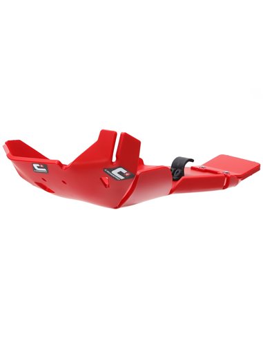 Protector de carter y bieleta hard enduro Crosspro DTC 8mm rojo RIEJU MR 250 300 20-24