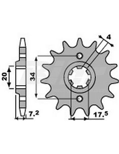 Sprocket PBR 13 teeth for chain pitch 520 Honda CR125R