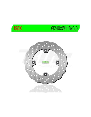 Disque de frein Wavy NG 198X Ø240 x Ø118 x 3 Position: Avant