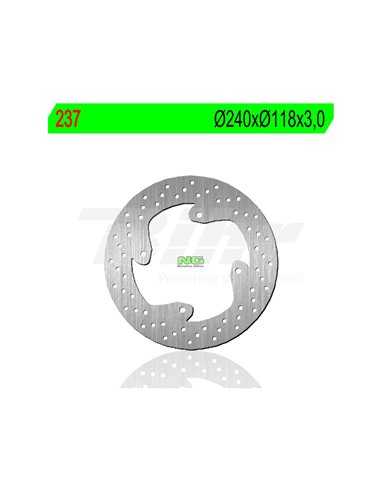 Disco de freno NG 237 Ø240 x Ø118 x 3. Posición: Delantera.