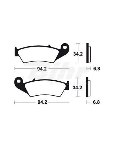Position des plaquettes de frein frittées Tecnium MOR194: avant