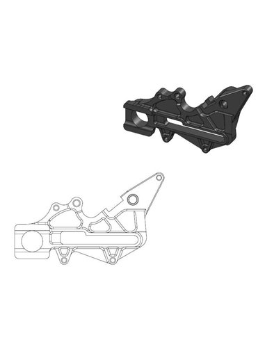 Relocating bracket for brake caliper OEM 220Mm Black MOTO-MASTER 211064
