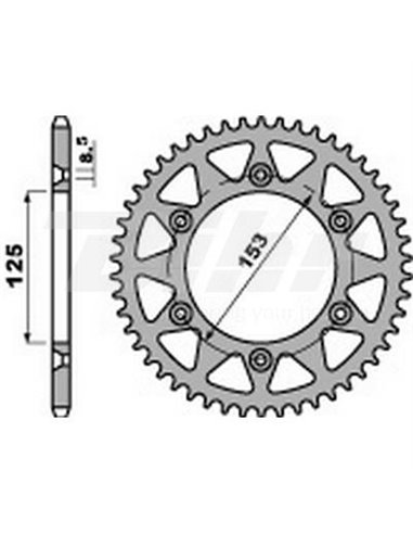 Pignon acier PBR pas 52 dents 520 Honda CR / CRF