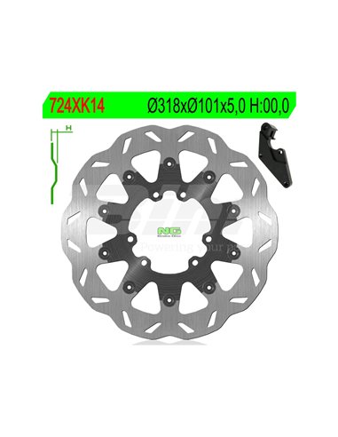Disque de frein NG wavy kit 724XK14 Ø320 x Ø101 x 5