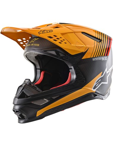 Capacete Alpinestars Supertech M10 Dyno Motocross Preto / Laranja 2X