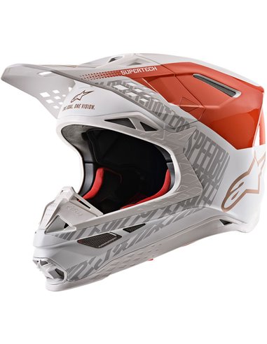 Casco motocross Alpinestars Supertech M8 Triple Blanco| Naranja 2X