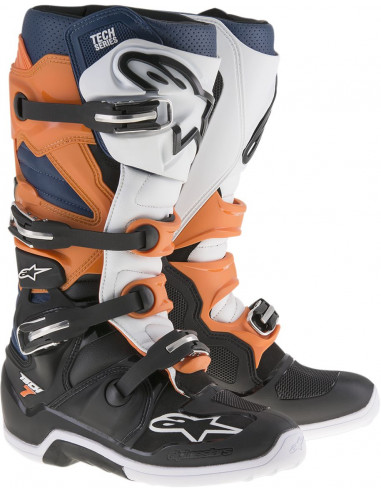 Botas de Motocross Alpinestars Tech 7 Azul marinho | Branco | Orange | Preto 12