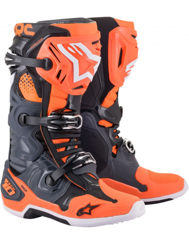 Bottes Motocross Alpinestars Tech 10 Blanc | Gray | Orange | Noir 11