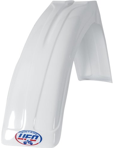 Vintage Uni Guardabarros delantero Mx-Enduro blanco UFO-Plast ME08007-W