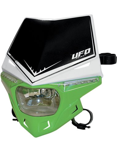 Stealth Headlight Holder (12V-35W & Led) Dual Color white-Kx-green UFO-Plast PF01715-W026