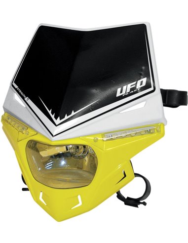 Stealth Headlight Holder (12V-35W & Led) Dual Color white-Rm-yellow UFO-Plast PF01715-W102