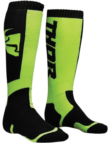 Calcetines motocross niño(a) THOR S8 Negro/Lime One Size 3431-0383