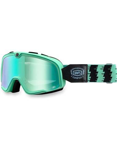 Óculos de motocross 100% Barstow Ornamental Conifer Racing Mirror Glass Lente Verde 50002-184-02