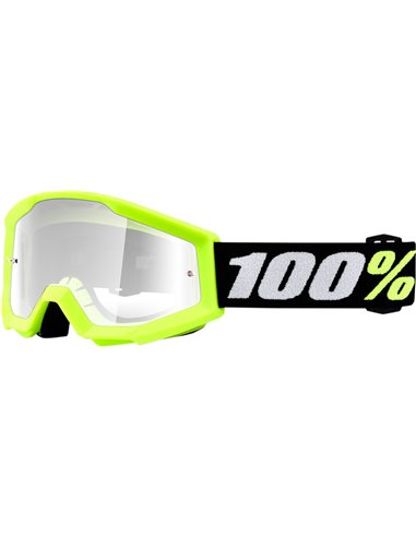 Óculos de motocross 100% Strata Mini Grom Red com vidro transparente 50600-004-02