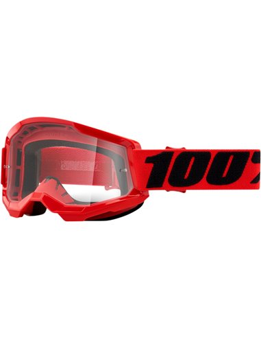 Gafas de motocross 100 % Strata 2 Rojo Transparente 50421-101-03