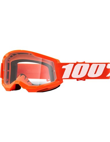 Óculos de motocross 100% Strata 2 Transparent Orange 50421-101-05