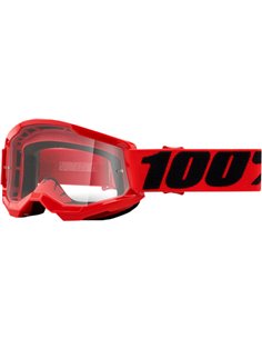 Gafas de motocross 100 % Strata 2 niño(a) Rojo Transparente 50521-101-03