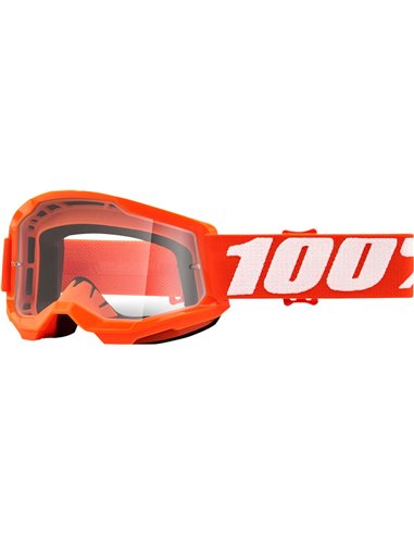 Óculos de motocross 100% Strata 2 infantil Laranja Transparente 50521-101-05
