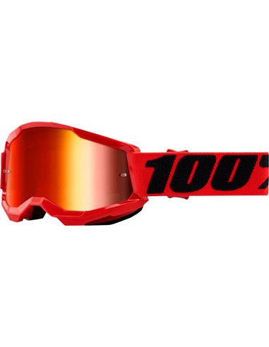Gafas de motocross 100 % Strata 2 niño(a) Rojo Espejo Azul 50521-251-03