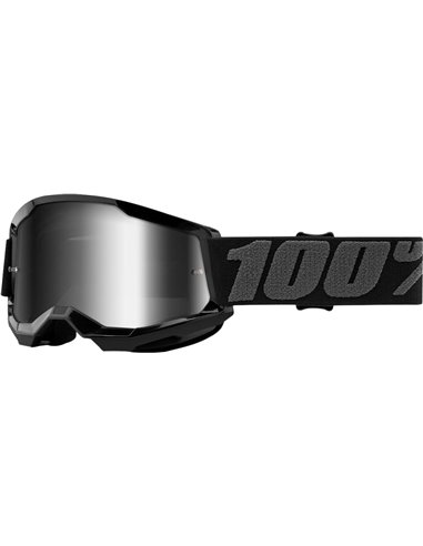 Masque Motocross 100% Strata 2 Enfant Black Mirror Silver 50521-252-01