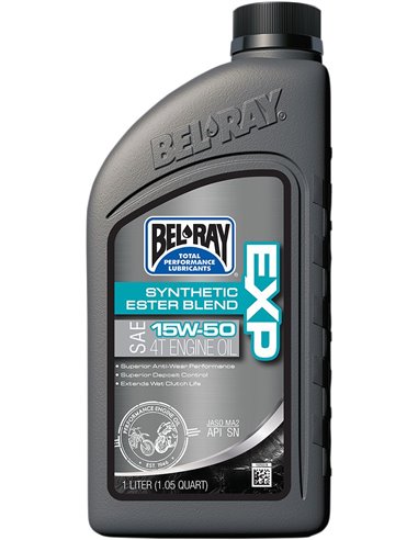 BEL-RAY Exp Semi-Synthetic Ester Blend 4-Stroke óleo de Motor 15W-50 1 Liter 99130-B1LW