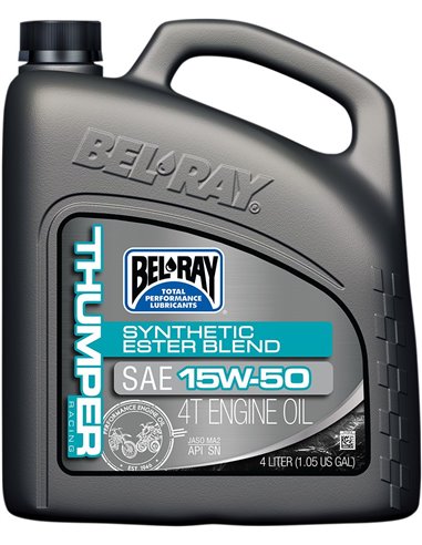 BEL-RAY Thumper Racing Synthetic Ester Blend 4-Stroke Oli de motor 15W-50 4 Liter 99530-B4LW