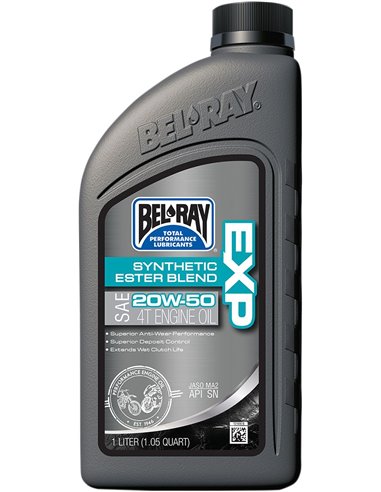 BEL-RAY Exp Semi-Synthetic Ester Blend 4-Stroke Aceite Motor20W-50 1 Liter 99131-B1LW