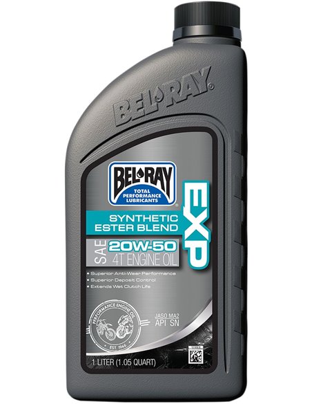 BEL-RAY Exp Semi-Synthetic Ester Blend 4-Stroke Óleo de Motor 20W-50 1 Liter 99131-B1LW
