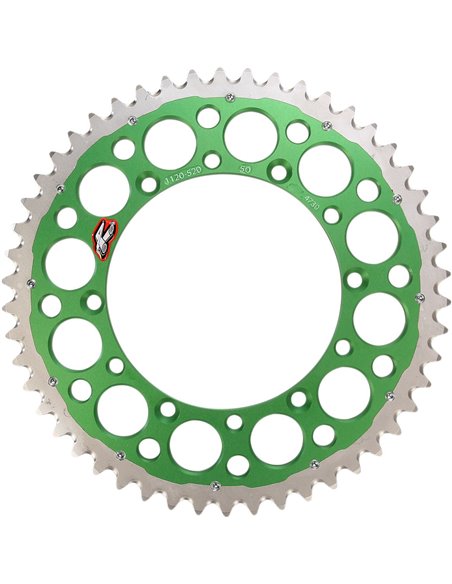 Rear sprocket Renthal R 520 50 teeth Gn Sc Twin 1120-520-50GPGN