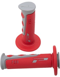 Poignées Offroad Double Density 793 Closed End Rouge / Gris PRO GRIP PA079300GRRO