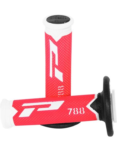 Puños Triple Density Offroad 788 Closed End White/Black/Red PRO GRIP PA078800WRN