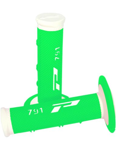 Puños Double Density Offroad 791 Closed End White/Fluo Green PRO GRIP PA079100BIVF