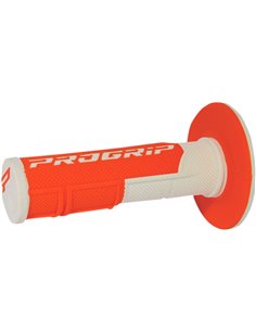Punhos Offroad de Dupla Densidade 801 Closed End Branco / Fluo Orange PRO GRIP PA080100BIAF