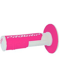 Punhos Offroad de Dupla Densidade 801 Closed End White / Fluo Pink PRO GRIP PA080100BIFX