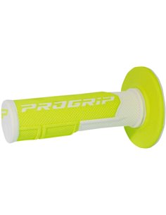 Poignées Offroad Double Density 801 Closed End Blanc / Jaune Fluo PRO GRIP PA080100BIGF