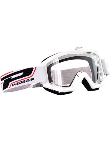 Goggles Offroad Race Line White 3201 Lens Clear PRO GRIP PZ3201BI
