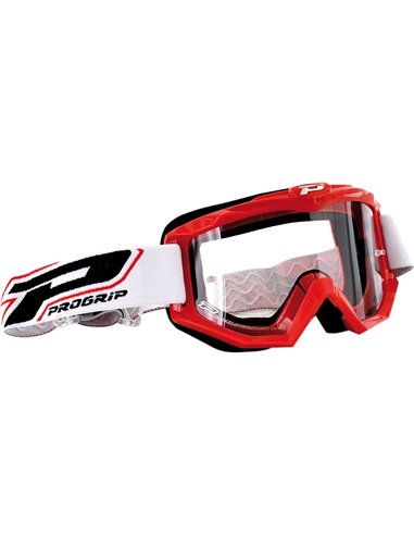 Gafas de motocross Offroad Race Line Red 3201 Cristal transparente PRO GRIP PZ3201RO